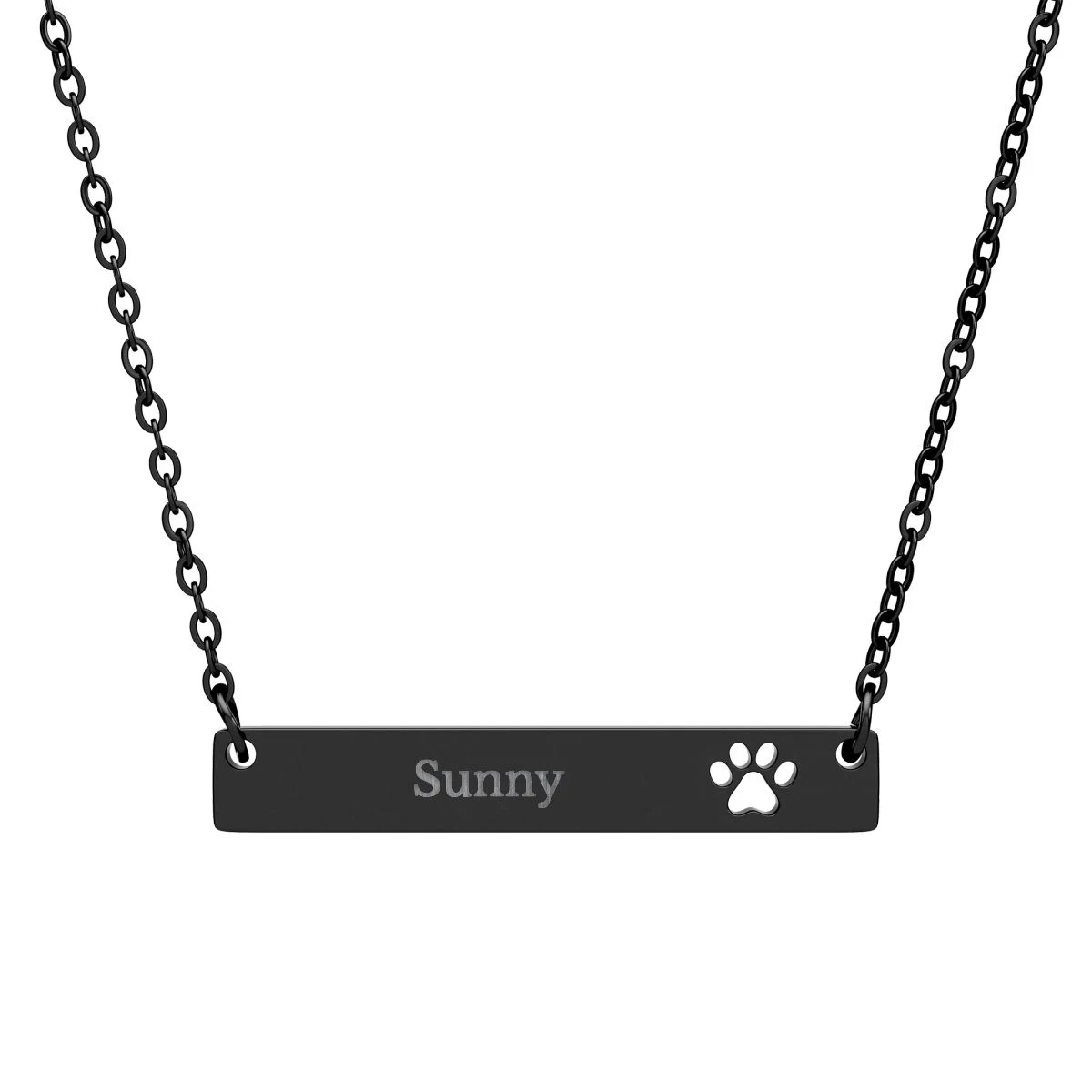 Little Paw Name Necklace with example engraving