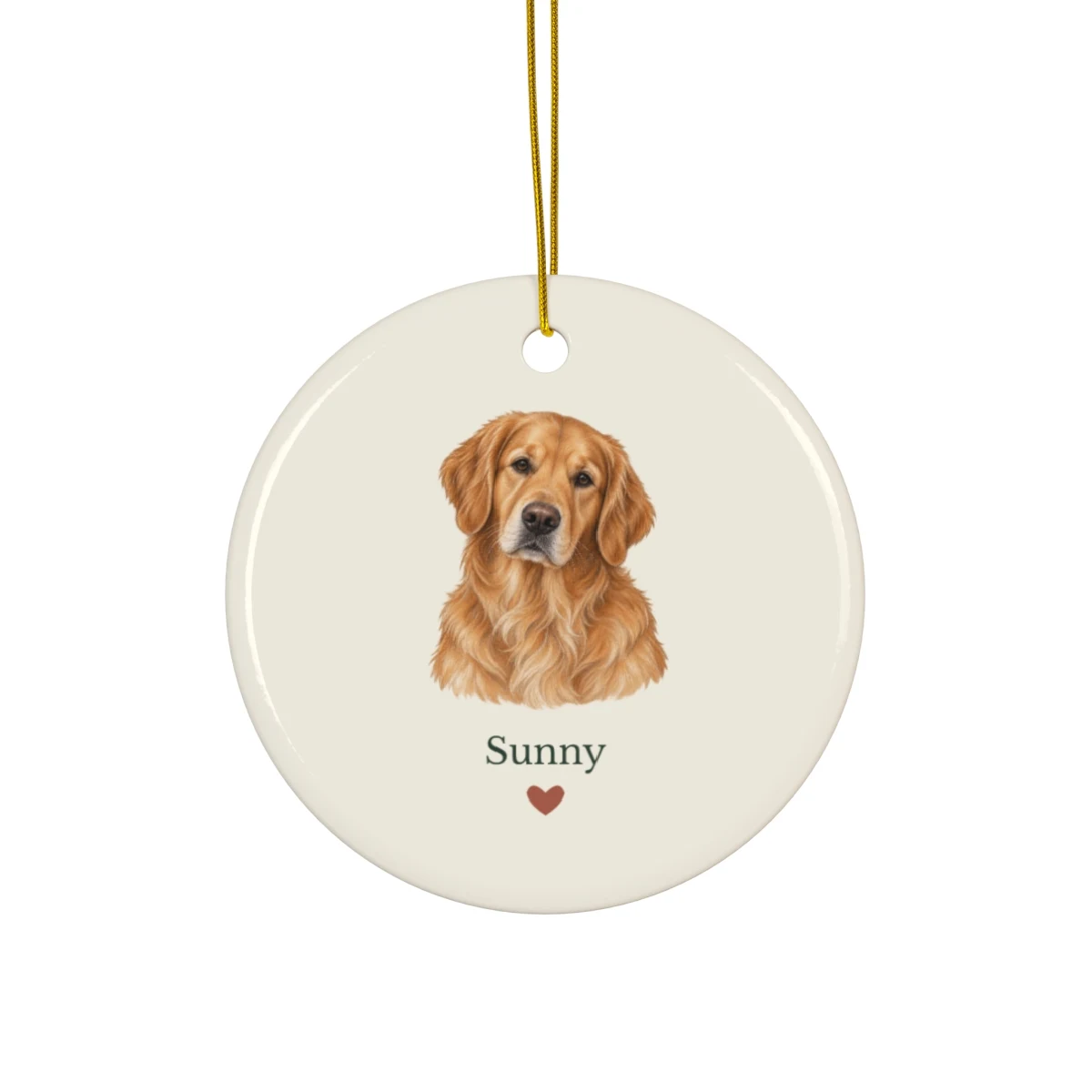 A Little Love Ornament with example artwork; personalize with your pets