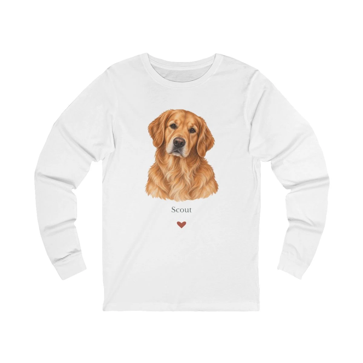 Favorite Face Long Sleeve Tee with example pet artwork